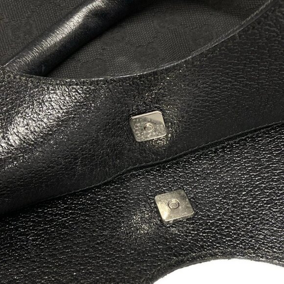 Auth GUCCI - 131329 Black Jacquard Leather Handbag - Picture 14 of 15